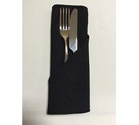 Black 15" x 15" (38cm) Fabric NAPKIN (Polyester, not cotton) PACK OF 4