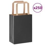 (black, 15 x 8 x 21 cm/ 250 pcs) vidaXL Paper Bags 250 pcs with Handles White 21x11x28 cm Paper Grocery Bag