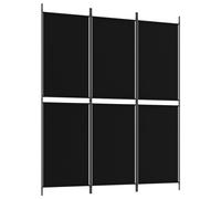 Vidaxl 3-Panel Room Divider Black 150X180 Cm Fabric Room Dividers