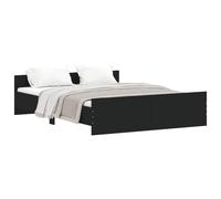 vidaXL Bed Frame without Mattress Black 150x200 cm King Size