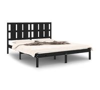 (black, 150 x 200 cm) vidaXL Solid Wood Pine Bed Frame Wooden Bedstead Bed Base Multi Colours/Sizes