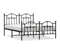 vidaXL Metal Bed Frame without Mattress with Footboard Black 150x200cm