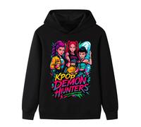 (black, 150cm) Kpop Demon Hunter Girls Group Middle and Large Children's Boys and Girls Hoodies Sweatshirt B1213