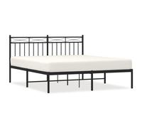(black, 150x200 cm/with headboard) vidaXL Metal Bed Frame Home Bedroom Bed Base Mattress Foundation Bedstead