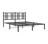 (black, 150x200 cm/with headboard) vidaXL Metal Bed Frame with Headboard Home Bed Base Bedstead Black 100x200 cm