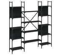 (black, 155.5 x 24 x 166.5 cm) vidaXL Bookshelf Bookcase Storage Cabinet Shelving Unit Rack Engineered Wood
