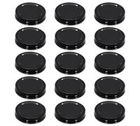 Black 15pcs Mason Jar Lids, 70mm/2.76" Regular Mouth Plate Caps Leak Proof for Canning Jars Premium Tinplate Material Excellent Sealing