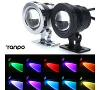 (Black, 15W & AC/DC 12V) 10W 15W Waterproof RGB LED Underwater FloodLight Outdoor Garden Spotlight Lamp