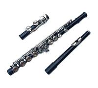 Black 16 Holes Flute Closed Key Plus E Key C Tone Nickel Plated Concert Flute With Case Flute for Beginner