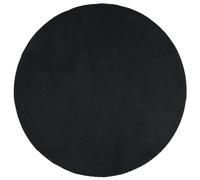 vidaXL OVIEDO Short Pile Area Rug - Modern Round Polyester Floor Carpet, Teddy Look, Black Ø 160 cm, Compatible with Underfloor Heating