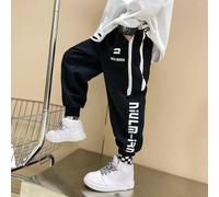 (black, 160) Summer Kids Clothes Boys' Pants Simplicity Casual Street Sports Trousers 3-14Y Adolescent Children's Fashion Letter Print Pants