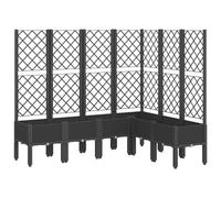 (black, 160 x 120 x 142 cm) vidaXL Garden Planter with Trellis Patio Flower Pot Planter Box Light Grey PP