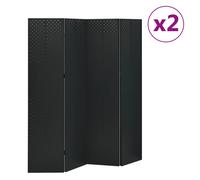 (black, 160 x 180 cm/ 2 piece) vidaXL 2x 4-Panel Room Dividers Black Steel Privacy Screen Room Partition
