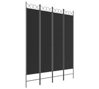 Vidaxl 4-Panel Room Divider Black 160X200 Cm Fabric Room Dividers