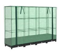 (black, 160 x 40 x 123 cm) vidaXL Raised Bed with Greenhouse Cover Plant Box Garden Planter Rattan Look