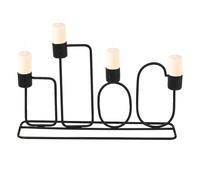 (Black) 16cm Metal Candle Holder Holds Up To 4 Candles Dinner Centrepiece Home Decor