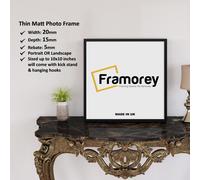 (Black, 16x16 Inch) Square Size Thin Matt Black Picture Frame Wall Art Frames Flat Wooden Effect Poster Frame