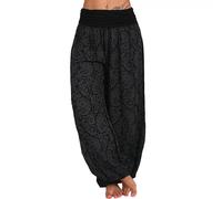 (Black-17, 2XL = 14) Plus Size Women Boho Yoga Baggy Loose Harem Pants Ali Baba Hippy Hareem Trousers