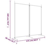 Vidaxl 2-Panel Room Divider Black 175X180 Cm Fabric Room Dividers