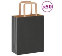 (black, 18 x 8 x 22 cm) vidaXL Paper Bags 50 pcs with Handles White 54x15x49 cm Paper Grocery Bag