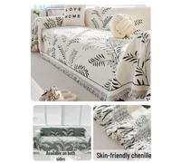 (black, 180*260cm (Large two-seater sofa)) Nordic Chenille Four-Season Sofa Cover: Anti-Scratch, High-Grade Fabric.