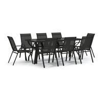 (black, 180 cm table length) vidaXL Garden Dining Set Multi Colours 5/7/9 Piece 140 cm/180 cm Table Length