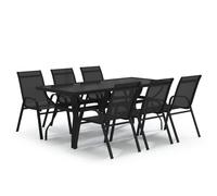 (black, 180 cm table length) vidaXL Garden Dining Set Multi Colours 5/7/9 Piece 140 cm/180 cm Table Length