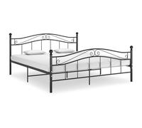 Vidaxl Bed Frame Without Mattress Black Metal 180X200 Cm Super King
