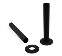 (Black) 180mm Radiator Valve Pipes and Collars Easy Fit Packs Plumbing Tubes Brass