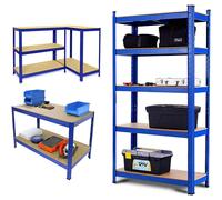 (Black-180x90x40cm) Shelving Unit for Garages Sheds and Garden Storage Shelves Boltless Metal Steel Organiser Rack 875KGs Capacity Heavy Duty Storage Racking