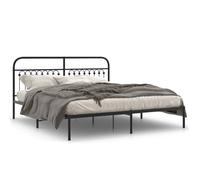 (black, 183 x 203 cm/ with headboard) vidaXL Metal Bed Frame with Headboard and Footboard Bed Base White 183x203 cm