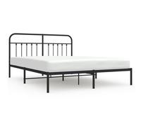 (black, 183 x 213 cm/with headboard) vidaXL Metal Bed Frame Bedroom Bed Base Bedstead Metal Matress Foundation