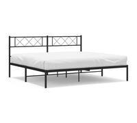 vidaXL Metal Bed Frame Without Mattress With Headboard Black 183X213cm, Black