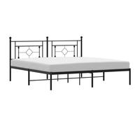 (black, 183 x 213 cm/with headboard) vidaXL Metal Bed Frame Home Bedroom Bed Base Mattress Foundation Bedstead