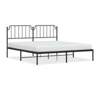 (black, 183 x 213 cm/with headboard) vidaXL Metal Bed Frame Home Bedroom Bed Base Mattress Foundation Bedstead