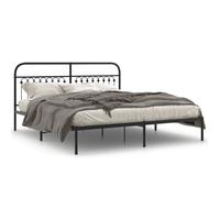 (black, 183 x 213 cm/ with headboard) vidaXL Metal Bed Frame with Headboard and Footboard Bed Base White 183x203 cm