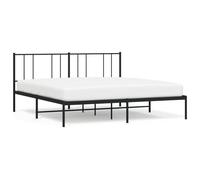 vidaXL Metal Bed Frame without Mattress with Headboard Black 183x213cm