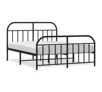 (black, 183 x 213/with headboard & footboard) vidaXL Metal Bed Frame Bedroom Bed Base Bedstead Metal Matress Foundation