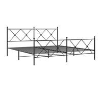 vidaXL Metal Bed Frame without Mattress with Footboard Black 183x213cm, Black