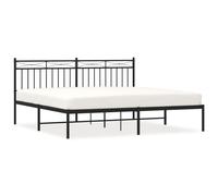 vidaXL Metal Bed Frame without Mattress with Headboard Black 183x213cm
