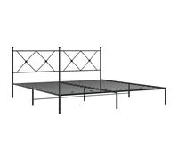 Metal Bed Frame with Headboard Home Base Bedstead Black 183x213 cm vidaXL