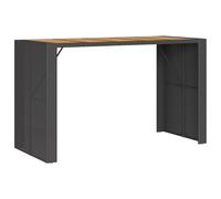 (black, 185 x 80 x 110 cm) vidaXL Garden Table with Acacia Wood Top Outdoor Dining Table Poly Rattan