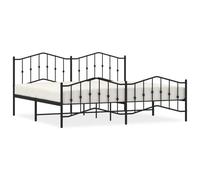 (black, 193 x 203 cm/with headboard & footboard) vidaXL Metal Bed Frame Home Bedroom Bed Base Mattress Foundation Bedstead