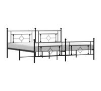 (black, 193 x 203 cm/with headboard & footboard) vidaXL Metal Bed Frame Home Bedroom Bed Base Mattress Foundation Bedstead