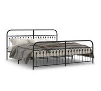 (black, 193 x 203 cm/ with headboard & footboard) vidaXL Metal Bed Frame with Headboard and Footboard Bed Base White 183x203 cm