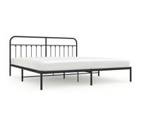 (black, 193 x 203 cm/with headboard) vidaXL Metal Bed Frame Bedroom Bed Base Bedstead Metal Matress Foundation