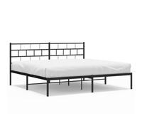 (black, 193 x 203 cm/with headboard) vidaXL Metal Bed Frame Bedroom Platform Bed Base Bedstead Mattress Foundation