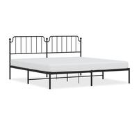 (black, 193 x 203 cm/with headboard) vidaXL Metal Bed Frame Home Bedroom Bed Base Mattress Foundation Bedstead