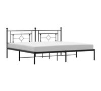 (black, 193 x 203 cm/with headboard) vidaXL Metal Bed Frame Home Bedroom Bed Base Mattress Foundation Bedstead