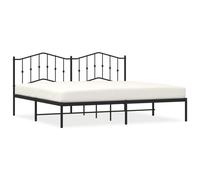 (black, 193 x 203 cm/with headboard) vidaXL Metal Bed Frame Home Bedroom Bed Base Mattress Foundation Bedstead
